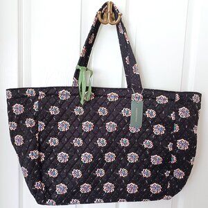 Vera Bradley Knollton Travel Tote Bag Feathery Bouquets Cotton NWT